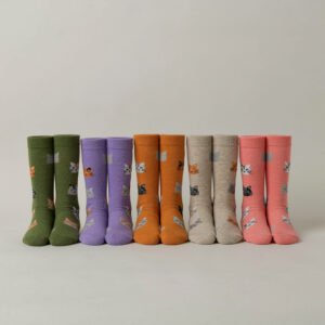 Calcetines con gatitos, 5 pares, toma de estudio
